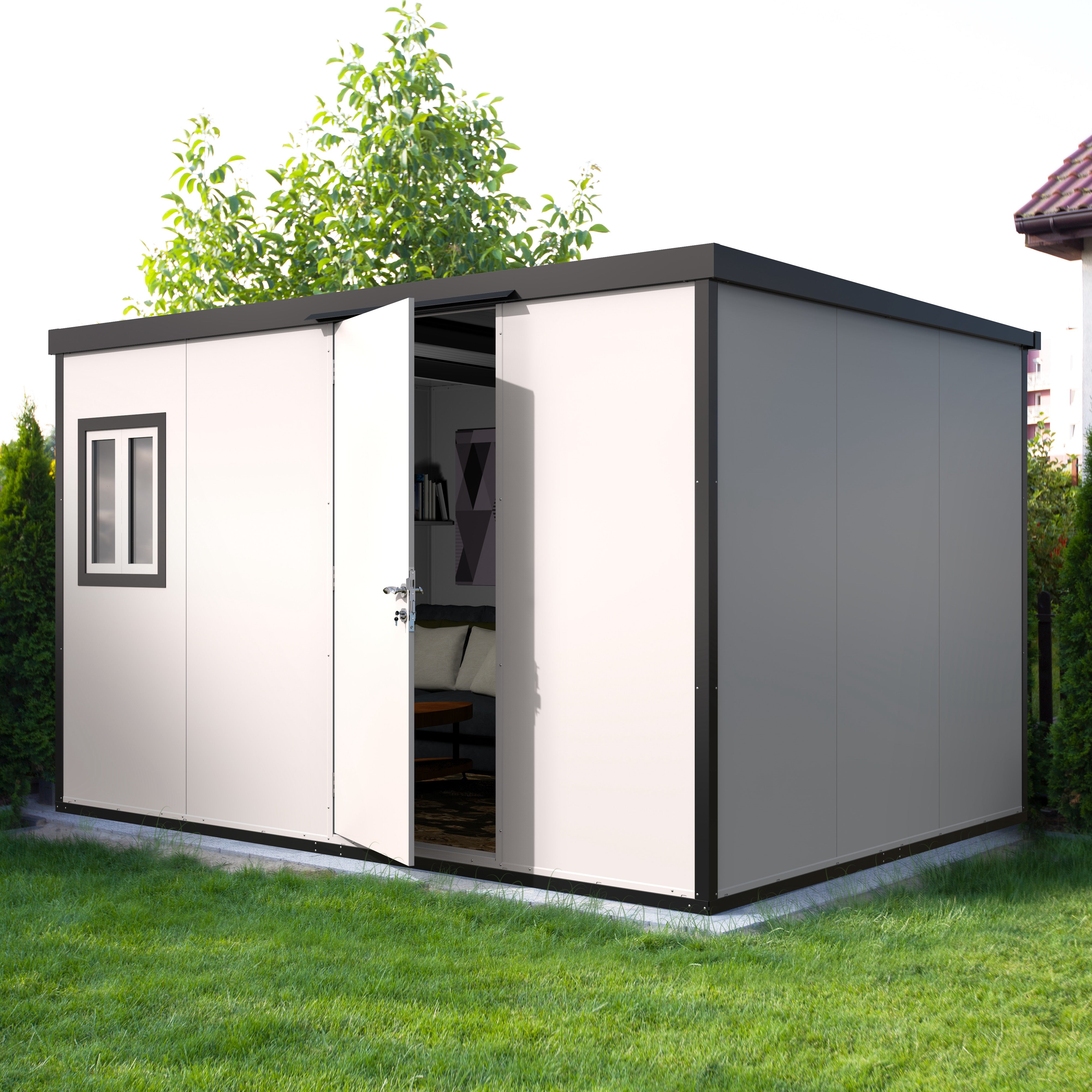 Flat Top Insulated Buildings 13 ft. W x 10 ft. D - Backyard Livings