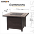 Sunjoy 38" Outdoor Patio Brown Square All-Weather Wicker Ceramic Tile Top Propane Burning Fire Pit Table - Backyard Livings