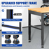 Workbench Adjustable Height, 61" x 20" Garage Table w/ 27.1" - 36" Heights & 2000 LBS Load Capacity, with Power Outlets & Hardwood Top & Metal Frame & Foot Pads, for Workshop Office Home - Backyard Livings