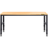 Workbench Adjustable Height, 61" x 20" Garage Table w/ 27.1" - 36" Heights & 2000 LBS Load Capacity, with Power Outlets & Hardwood Top & Metal Frame & Foot Pads, for Workshop Office Home - Backyard Livings