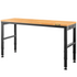 Workbench Adjustable Height, 61" x 20" Garage Table w/ 27.1" - 36" Heights & 2000 LBS Load Capacity, with Power Outlets & Hardwood Top & Metal Frame & Foot Pads, for Workshop Office Home - Backyard Livings