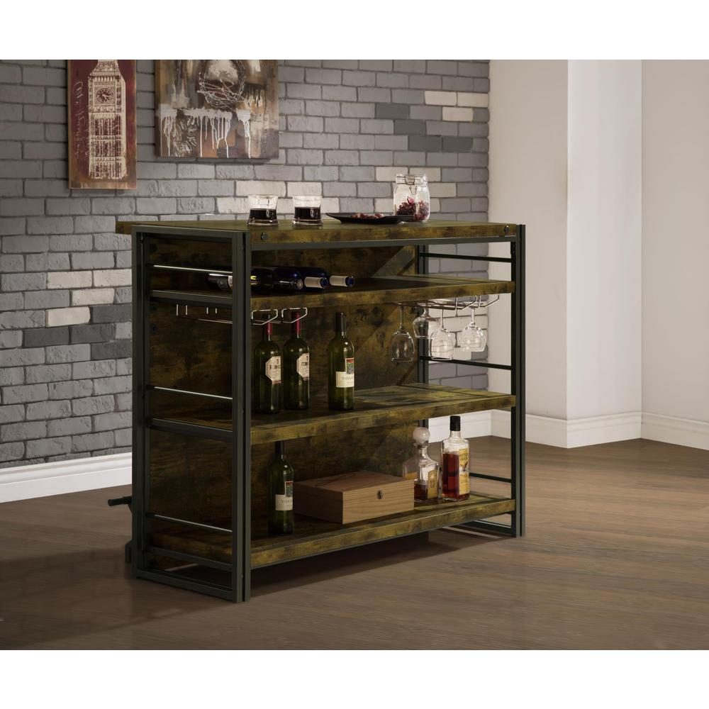 Renaldi Bar Unit with Stemware Rack Antique Nutmeg - Backyard Livings