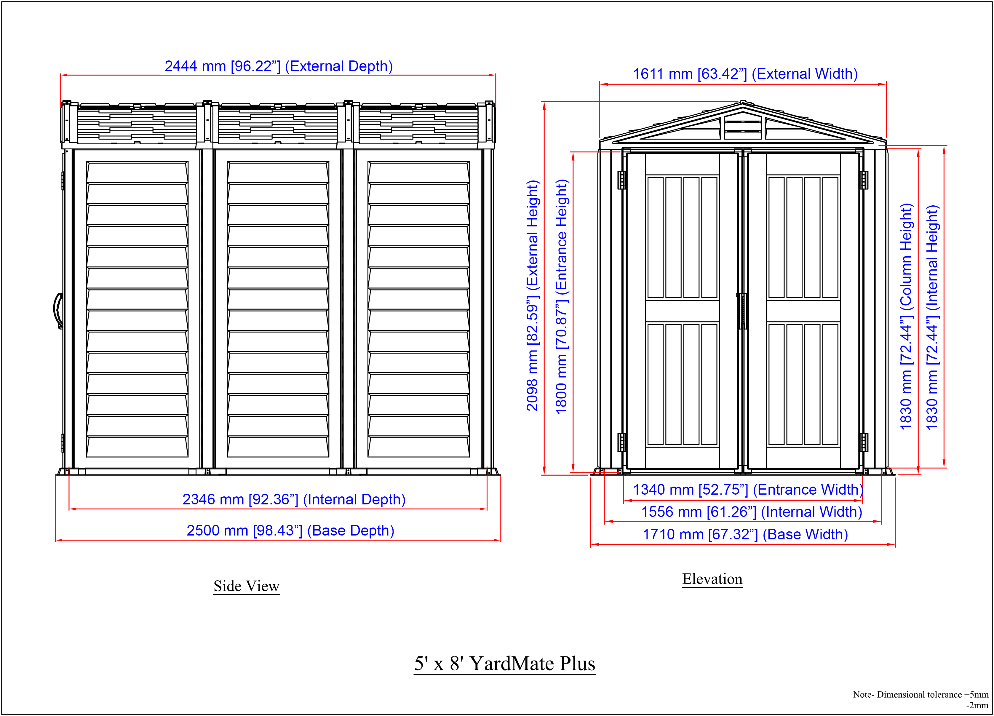 DuraMax YardMate Plus 5 ft. 6 in. x 8ft. Gray Vinyl Storage Shed