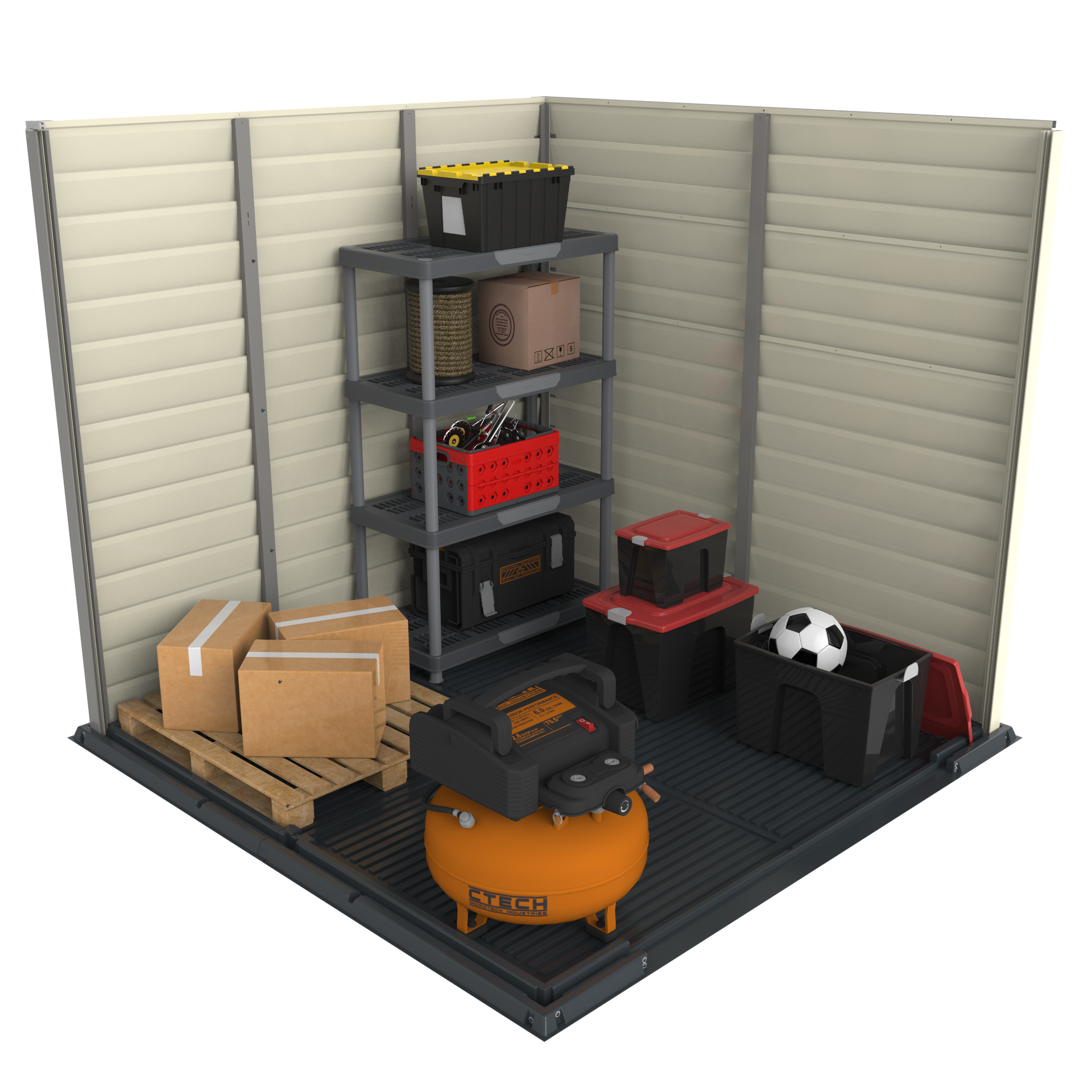DuraMax 7ft x 7ft StoreMax Plus Vinyl Shed with Molded Floor