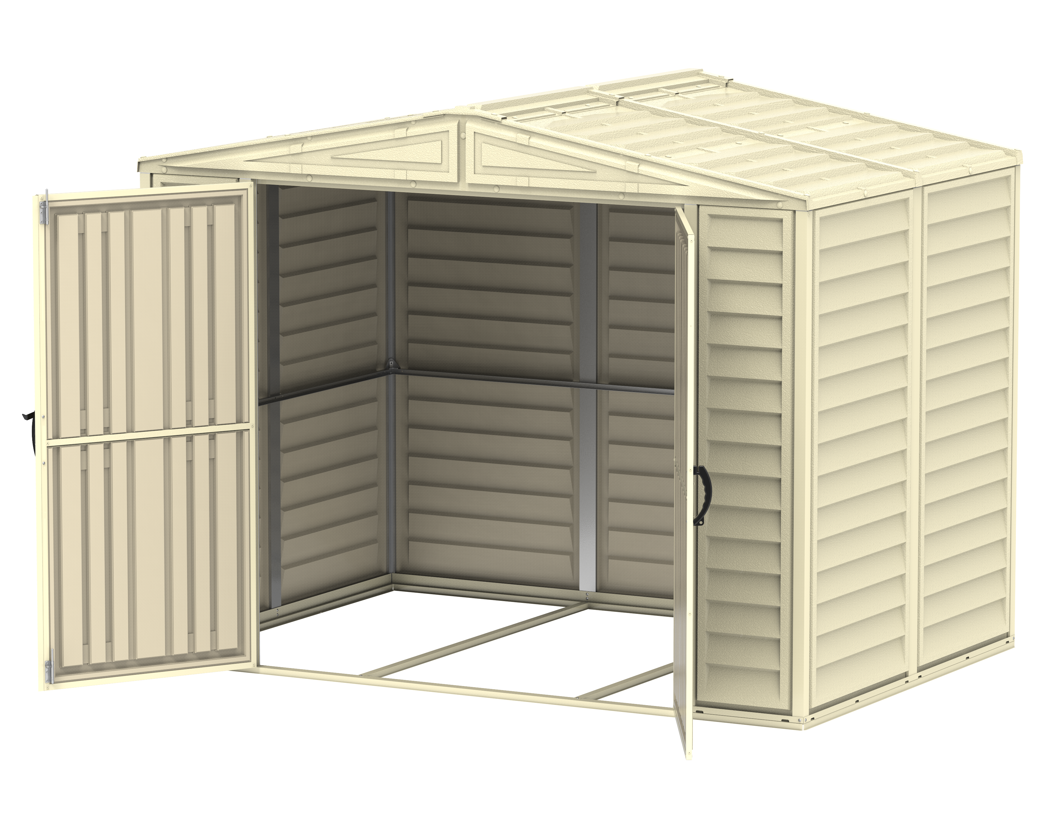 Duramax 8ft x 5.5ft DuraMate Vinyl Storage Shed with Foundation - Backyard Livings
