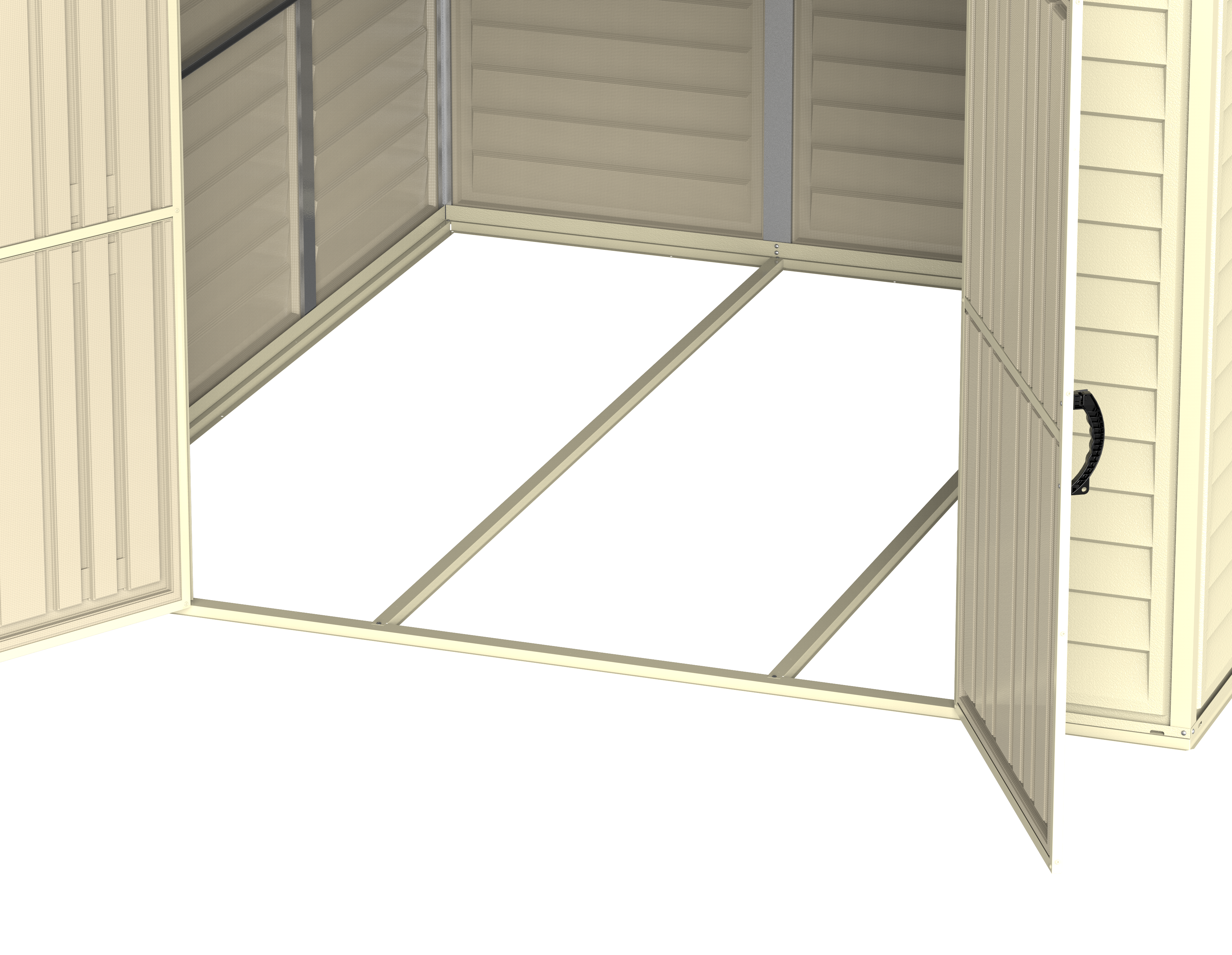 Duramax 8ft x 8ft Duramate Vinyl Shed with Foundation Kit - Backyard Livings