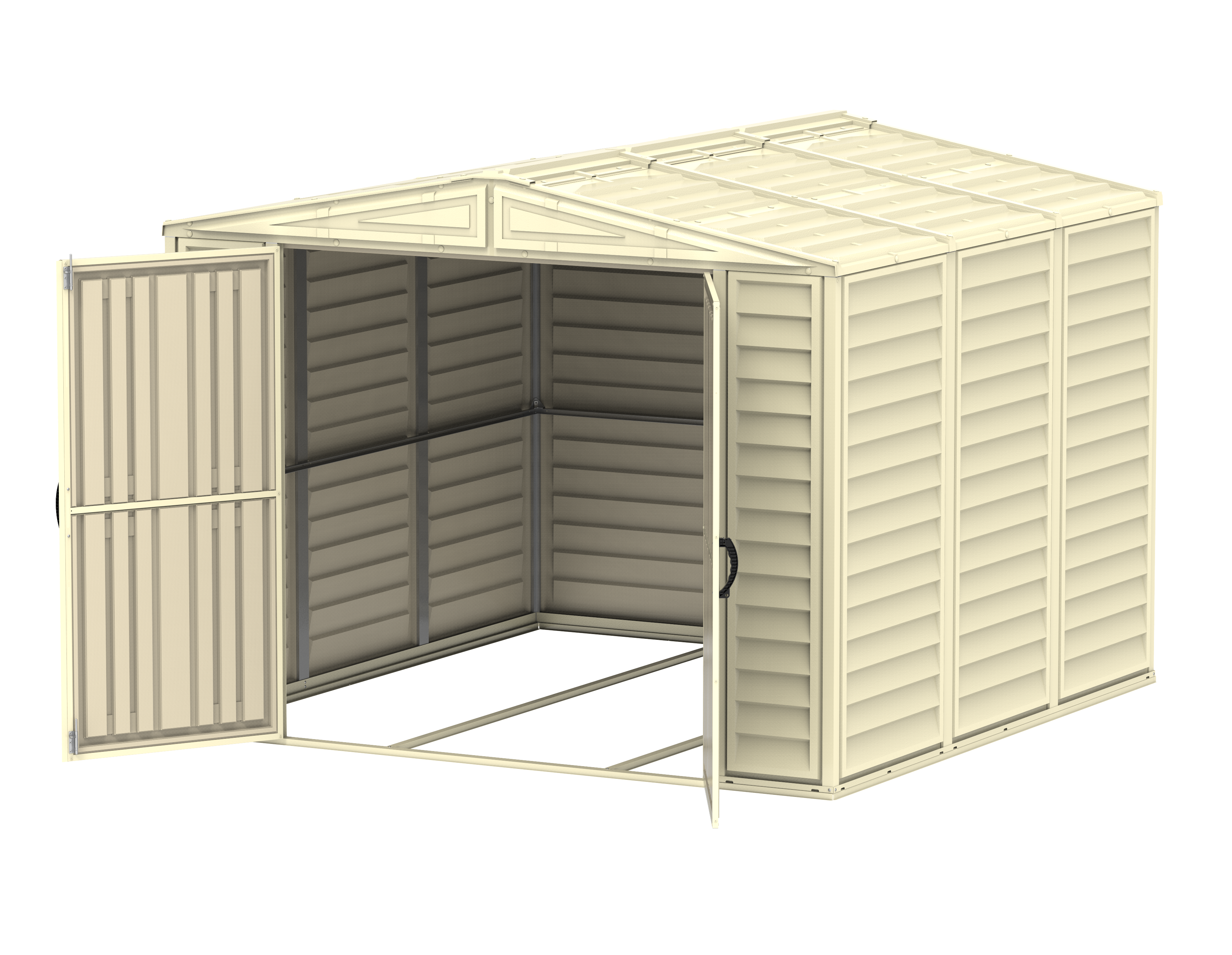 Duramax 8ft x 8ft Duramate Vinyl Shed with Foundation Kit - Backyard Livings