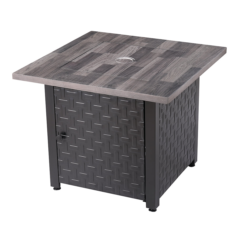 Endless Summer The Bristol, LP Gas Outdoor Fire Pit with UV Marble Look Ceramic Tile Mantel - Backyard Livings