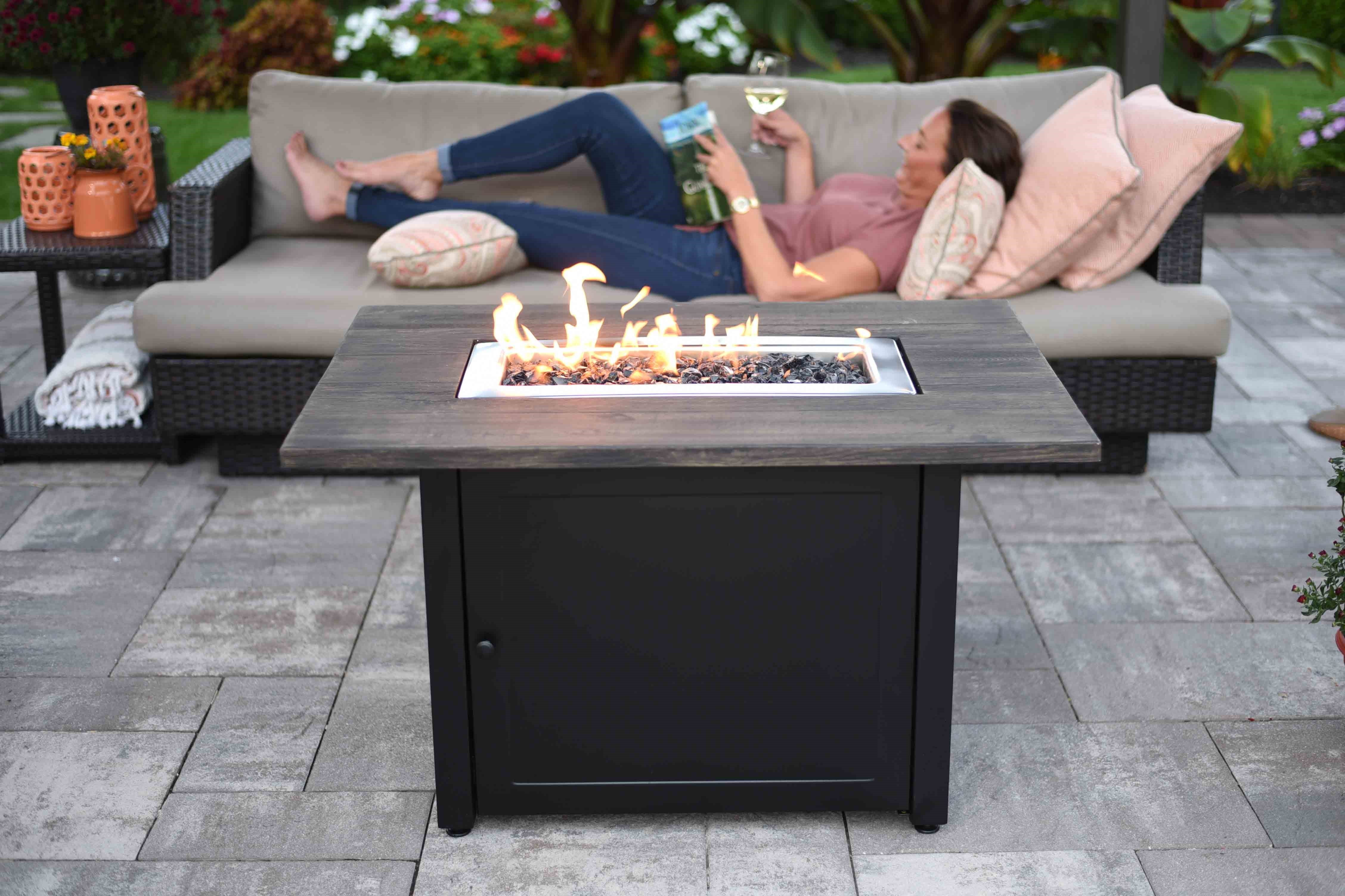 Endless Summer The Marc, 40 x 28 Rectangular Gas Outdoor Fire Pit - Backyard Livings