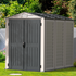 DuraMax YardMate Plus 5 ft. 6 in. x 8ft. Gray Vinyl Storage Shed - Backyard Livings