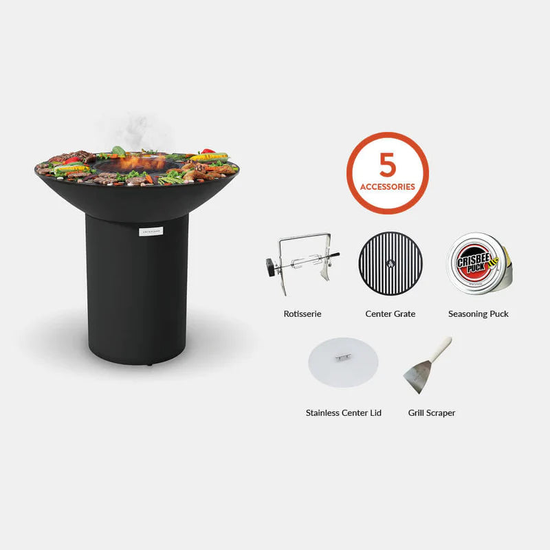 ARTEFLAME 40" BLACK LABEL GRILL - HIGH ROUND BASE - Backyard Livings