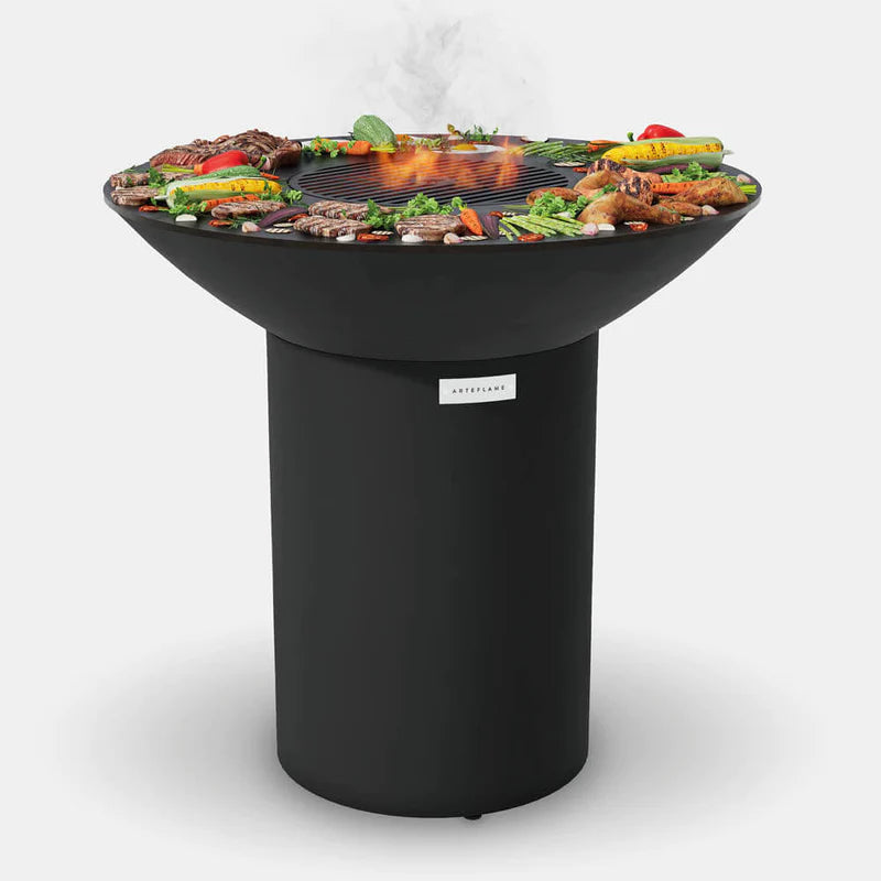 ARTEFLAME 40" BLACK LABEL GRILL - HIGH ROUND BASE - Backyard Livings