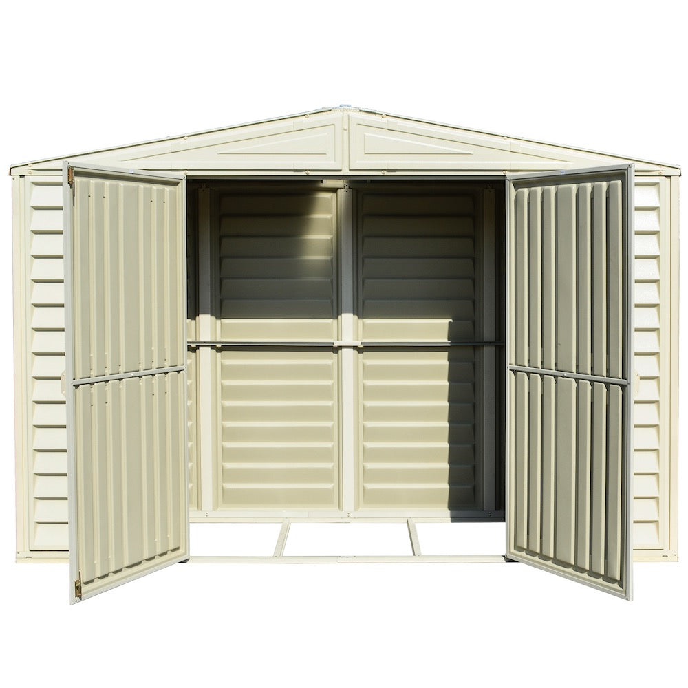 DuraMax 10.5ft x 5ft Woodbridge Vinyl Storage Shed with Foundation Kit (East Coast Purchase Only)