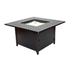 Heron 42" Square Gas Fire Pit Chat Table with Clear Glass Fire Beads - Backyard Livings