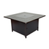 Heron 42" Square Gas Fire Pit Chat Table with Clear Glass Fire Beads - Backyard Livings