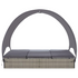 VidaXL Double Sun Lounger with Canopy Poly Rattan Gray - Backyard Livings