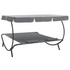 VidaXL Outdoor Lounge Bed with Canopy and Pillows Gray for Patio and Outdoors - Backyard Livings