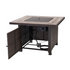 Sunjoy 38" Outdoor Patio Brown Square All-Weather Wicker Ceramic Tile Top Propane Burning Fire Pit Table - Backyard Livings