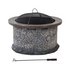 Sunjoy Stone 32 in. Round Wood Burning Outdoor Firepit - Backyard Livings