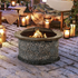 Sunjoy Stone 32 in. Round Wood Burning Outdoor Firepit - Backyard Livings