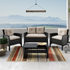 Cascade 4 Piece Black Resin Rattan Wicker Patio Sofa Set with Warm White Cushions - Backyard Livings
