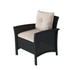 Cascade 4 Piece Black Resin Rattan Wicker Patio Sofa Set with Warm White Cushions - Backyard Livings