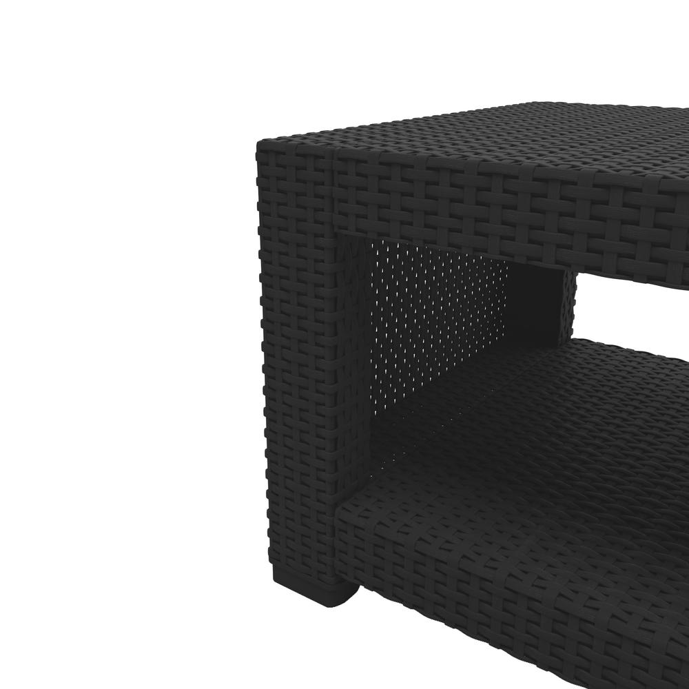 All-Weather Black Chair and Ottoman Patio Sofa Set with Light Grey Cushions - Backyard Livings