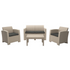 All-Weather Beige Conversation Set with Dark Grey Cushions - Backyard Livings