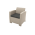 All-Weather Beige Conversation Set with Dark Grey Cushions - Backyard Livings