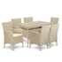 Wicker Patio Dining Set for Outdoors; Cream - Backyard Livings
