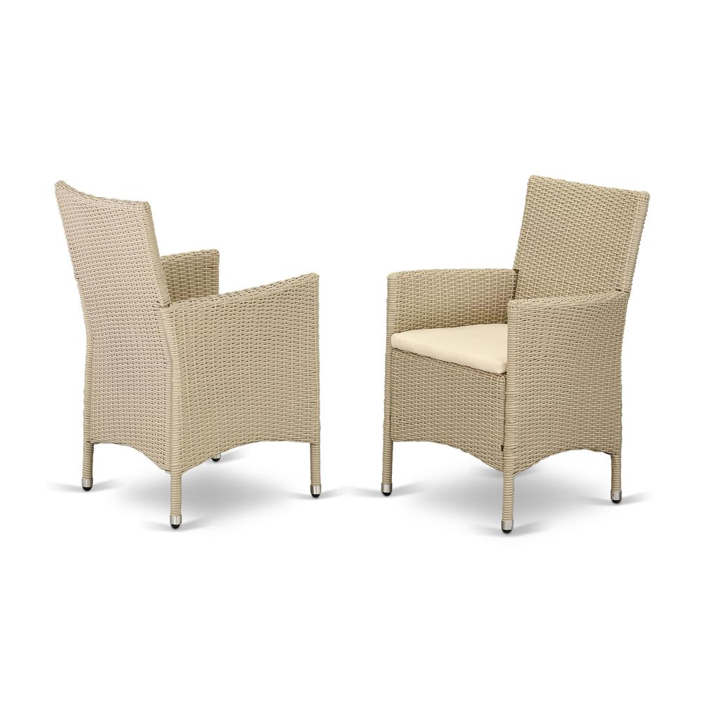 Wicker Patio Dining Set for Outdoors; Cream - Backyard Livings