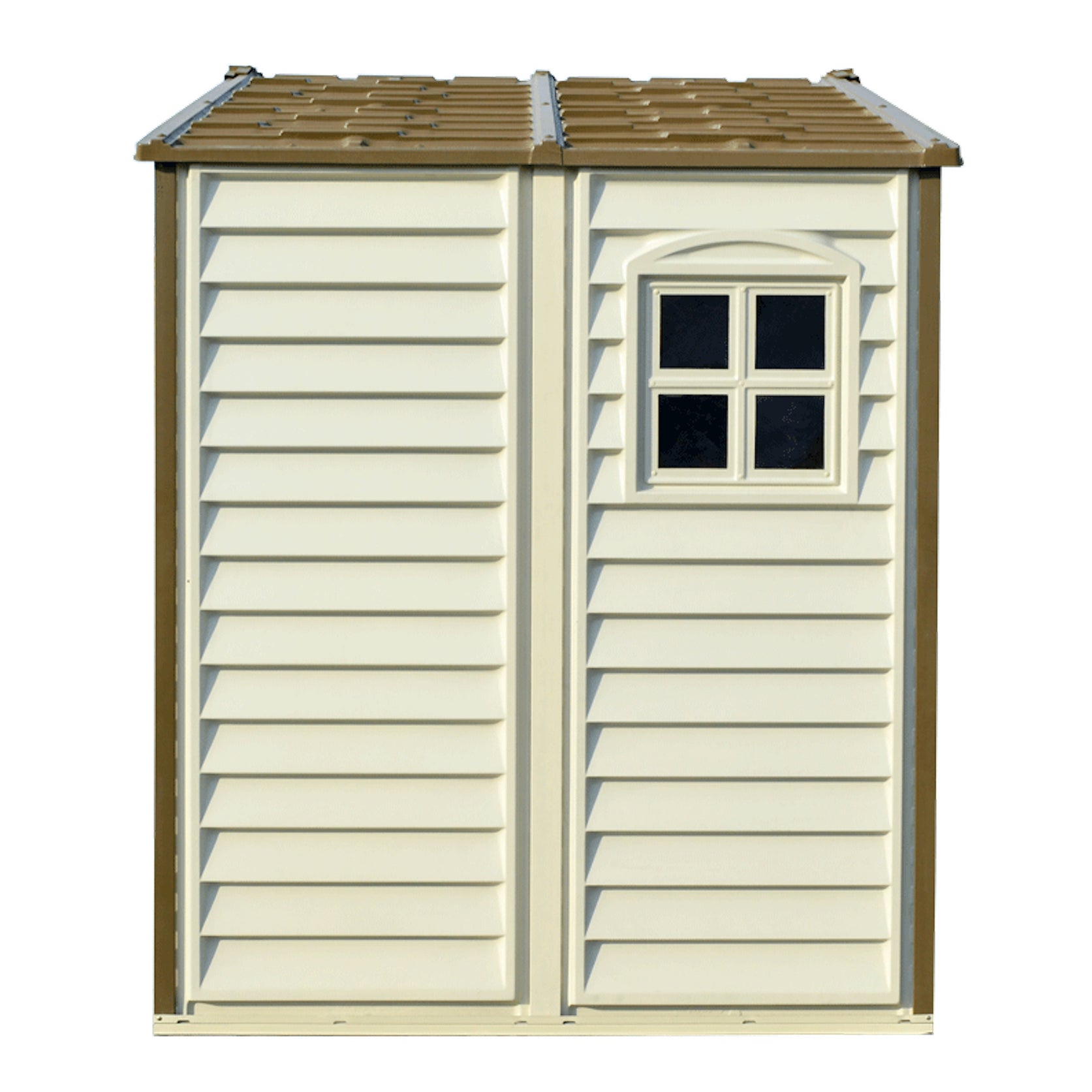 DuraMax 8ft x 5.5ft Storeall Vinyl Shed with Foundation Kit and window - Backyard Livings