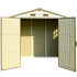 DuraMax 8ft x 5.5ft Storeall Vinyl Shed with Foundation Kit and window - Backyard Livings