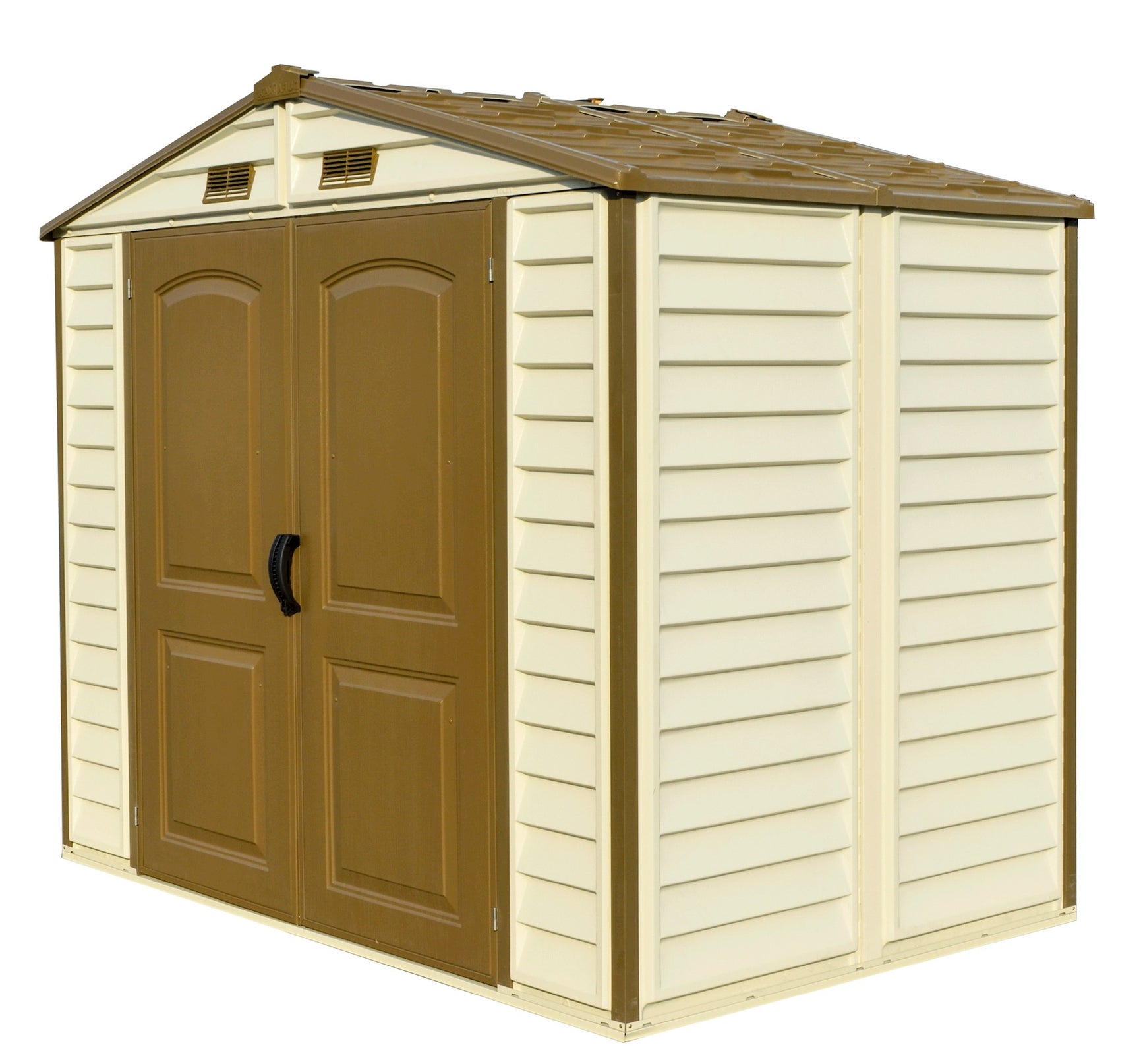 DuraMax 8ft x 5.5ft Storeall Vinyl Shed with Foundation Kit and window - Backyard Livings