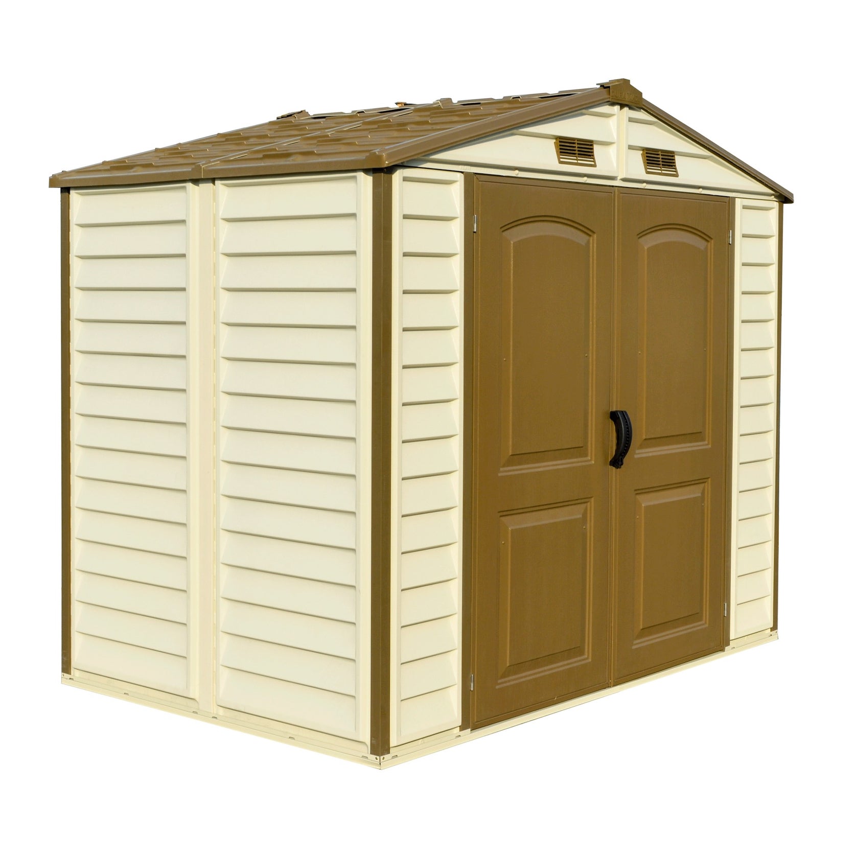 DuraMax 8ft x 5.5ft Storeall Vinyl Shed with Foundation Kit and window - Backyard Livings