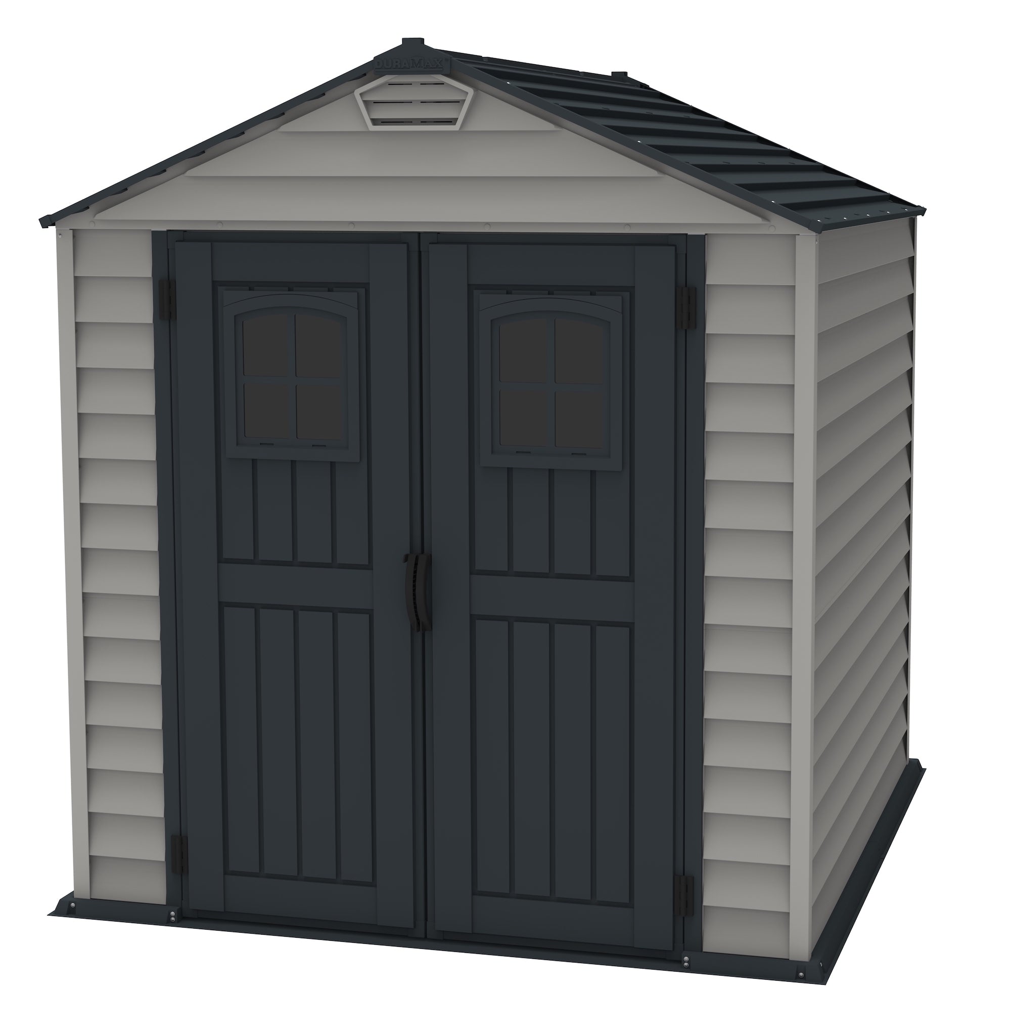 DuraMax 7ft x 7ft StoreMax Plus Vinyl Shed with Molded Floor (West Coast Purchase Only) - Backyard Livings