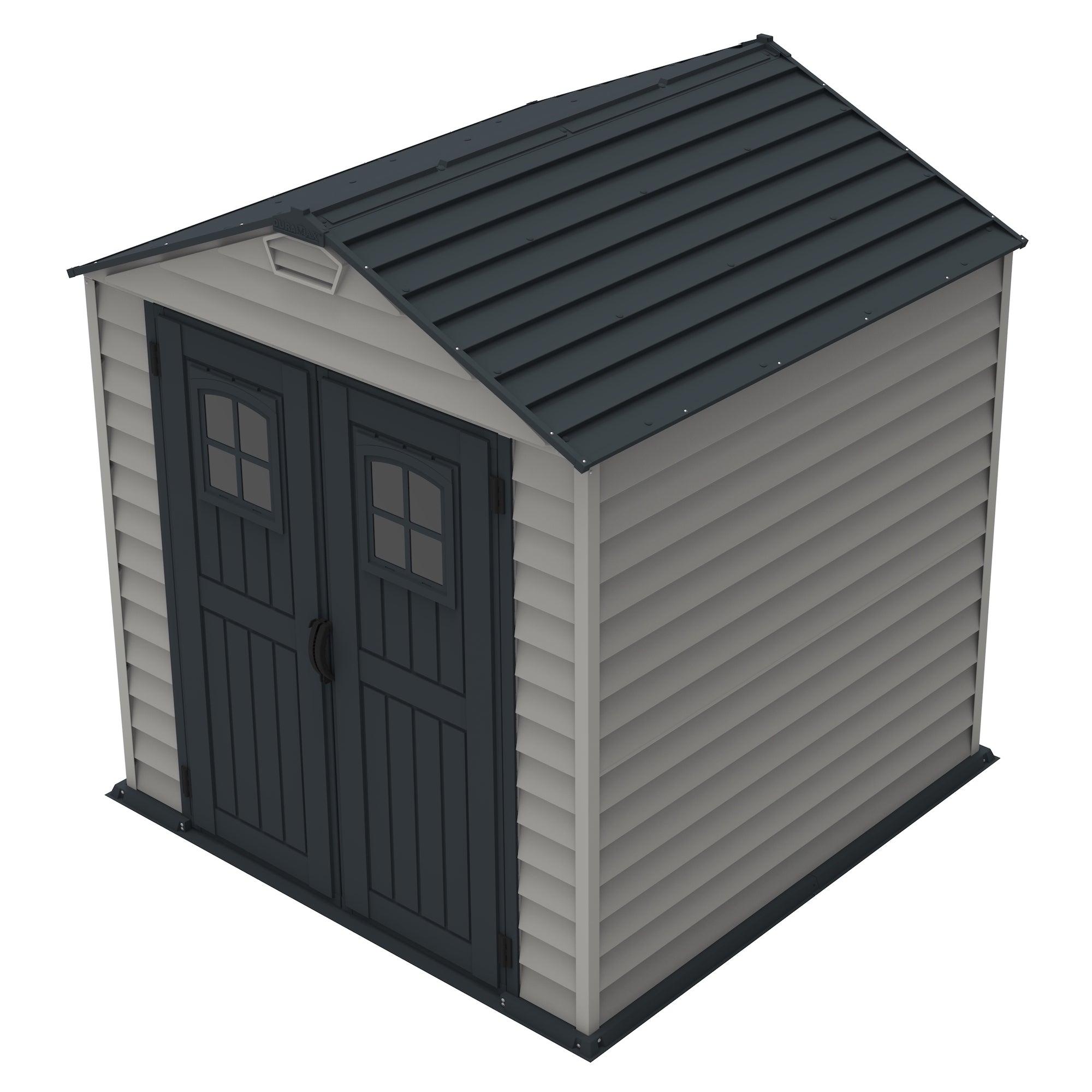 DuraMax 7ft x 7ft StoreMax Plus Vinyl Shed with Molded Floor (West Coast Purchase Only) - Backyard Livings