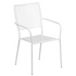 Commercial Grade 28" Square White Indoor-Outdoor Steel Folding Patio Table Set with 4 Square Back Chairs - Backyard Livings