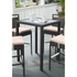 Tropez Outdoor Patio Wicker Bar Table with Black Glass Top - Backyard Livings