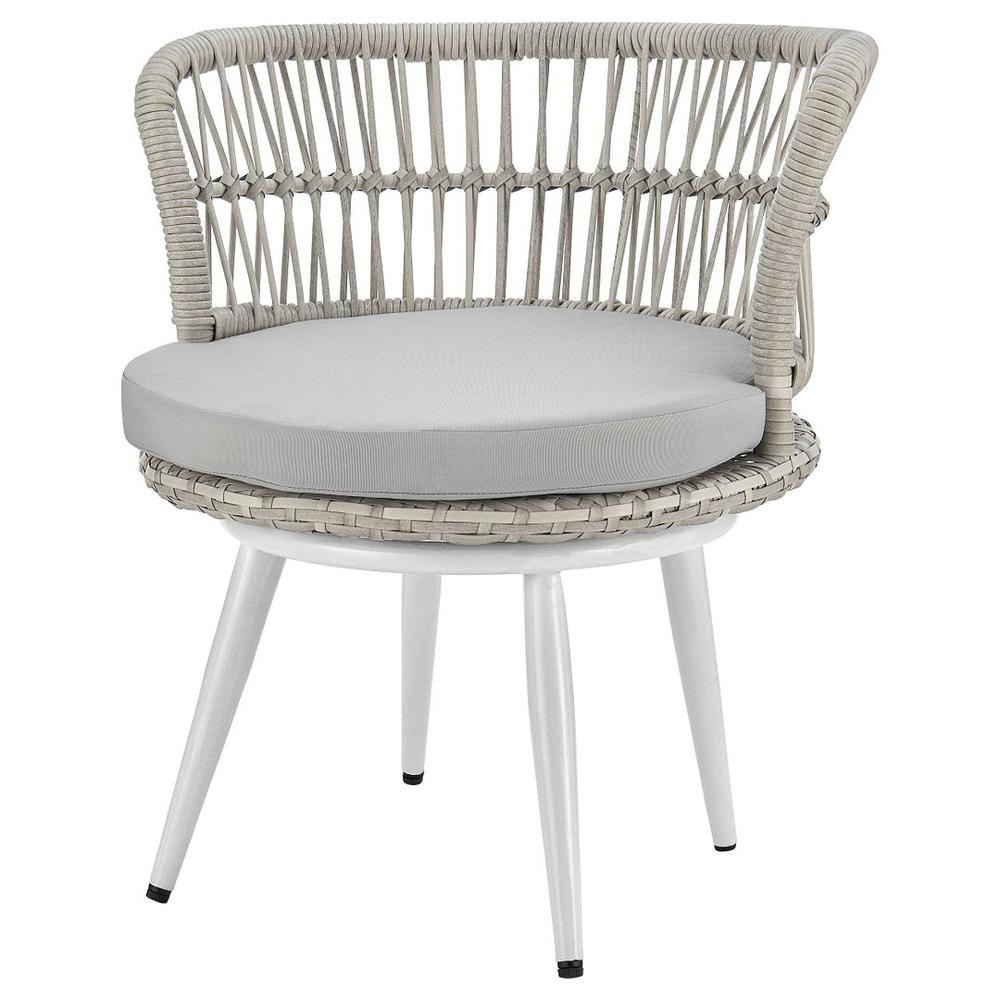 Monaco Rope Wicker 3-Piece Patio Conversation Set with Cushions in Grey - Backyard Livings
