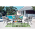 Portofino Rope Wicker 4-Piece Patio Conversation Set with Cushions in Grey - Backyard Livings