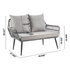 Portofino Rope Wicker 4-Piece Patio Conversation Set with Cushions in Grey - Backyard Livings
