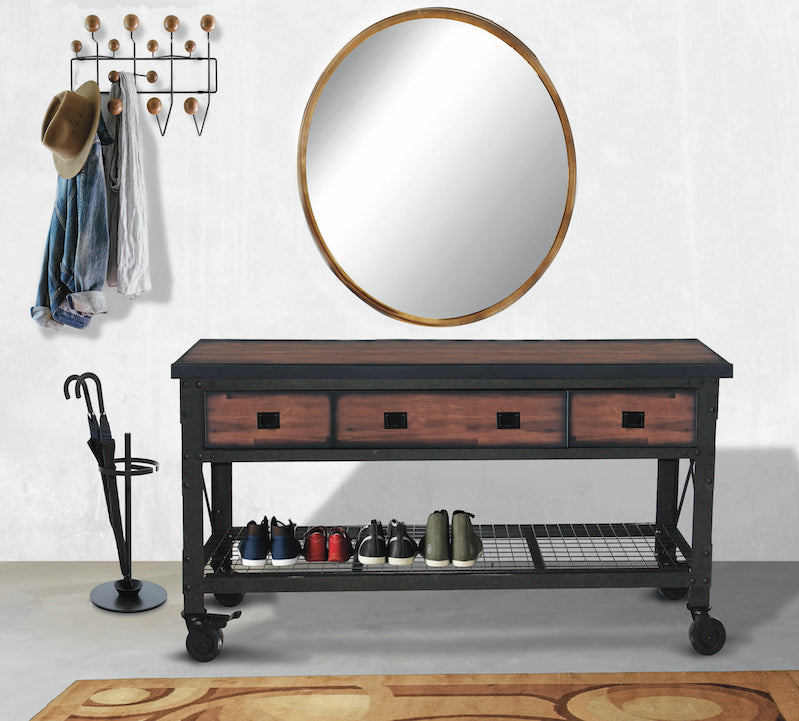 Duramax 72 In x 24 In. 3 Drawer Rolling Industrial Workbench with Wood Top - Backyard Livings