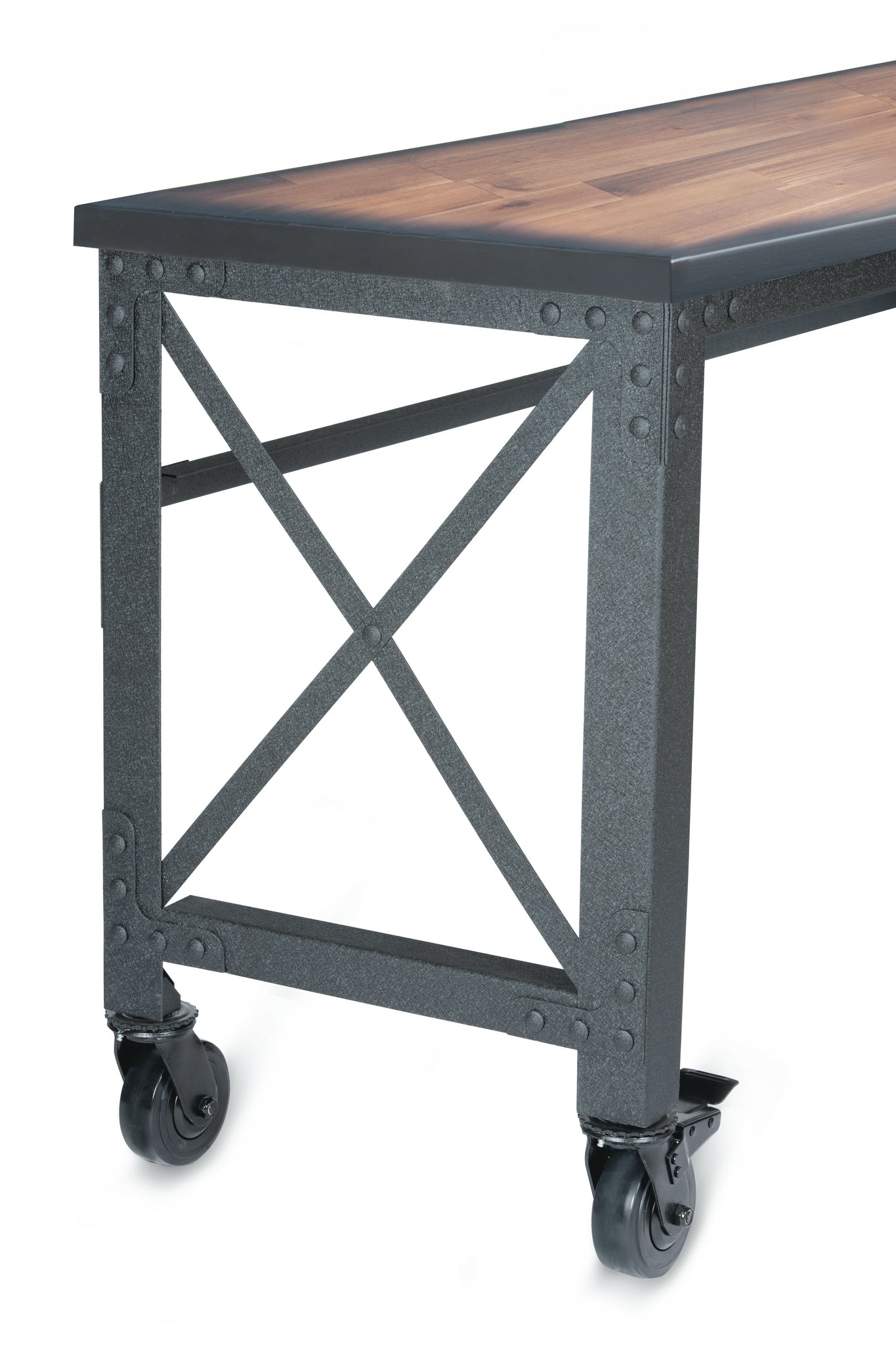 Duramax Rolling Industrial Worktable Desk with Solid Wood Top (4 Sizes)