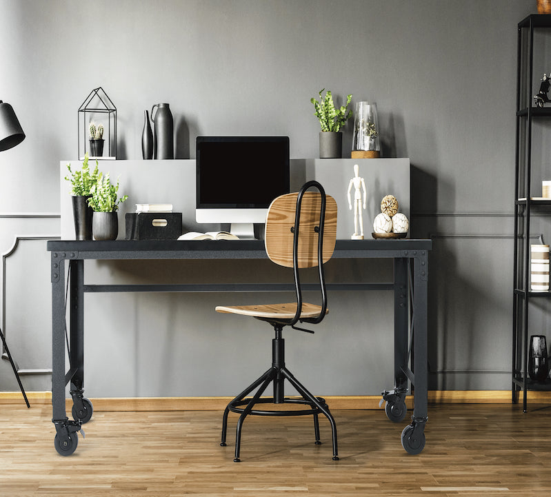 Duramax Rolling Industrial Worktable Desk with Solid Wood Top (4 Sizes) - Backyard Livings