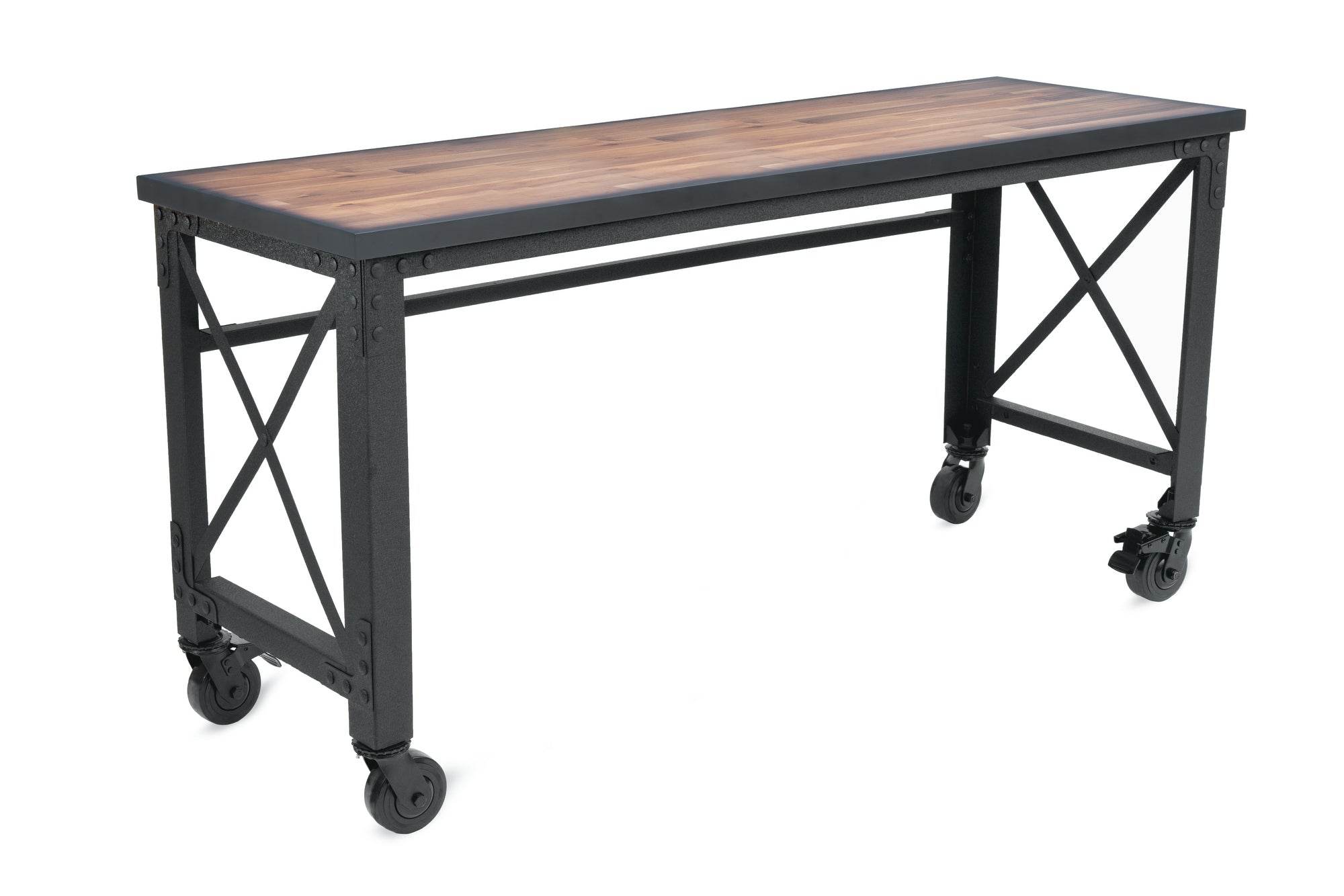 Duramax Rolling Industrial Worktable Desk with Solid Wood Top (4 Sizes)