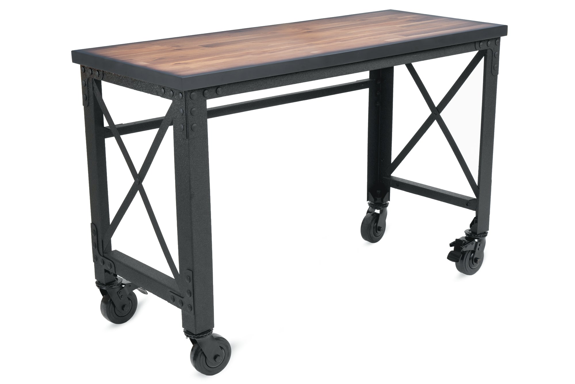 Duramax Rolling Industrial Worktable Desk with Solid Wood Top (4 Sizes) - Backyard Livings