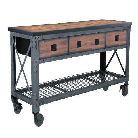 Duramax 72 In x 24 In. 3 Drawer Rolling Industrial Workbench with Wood Top