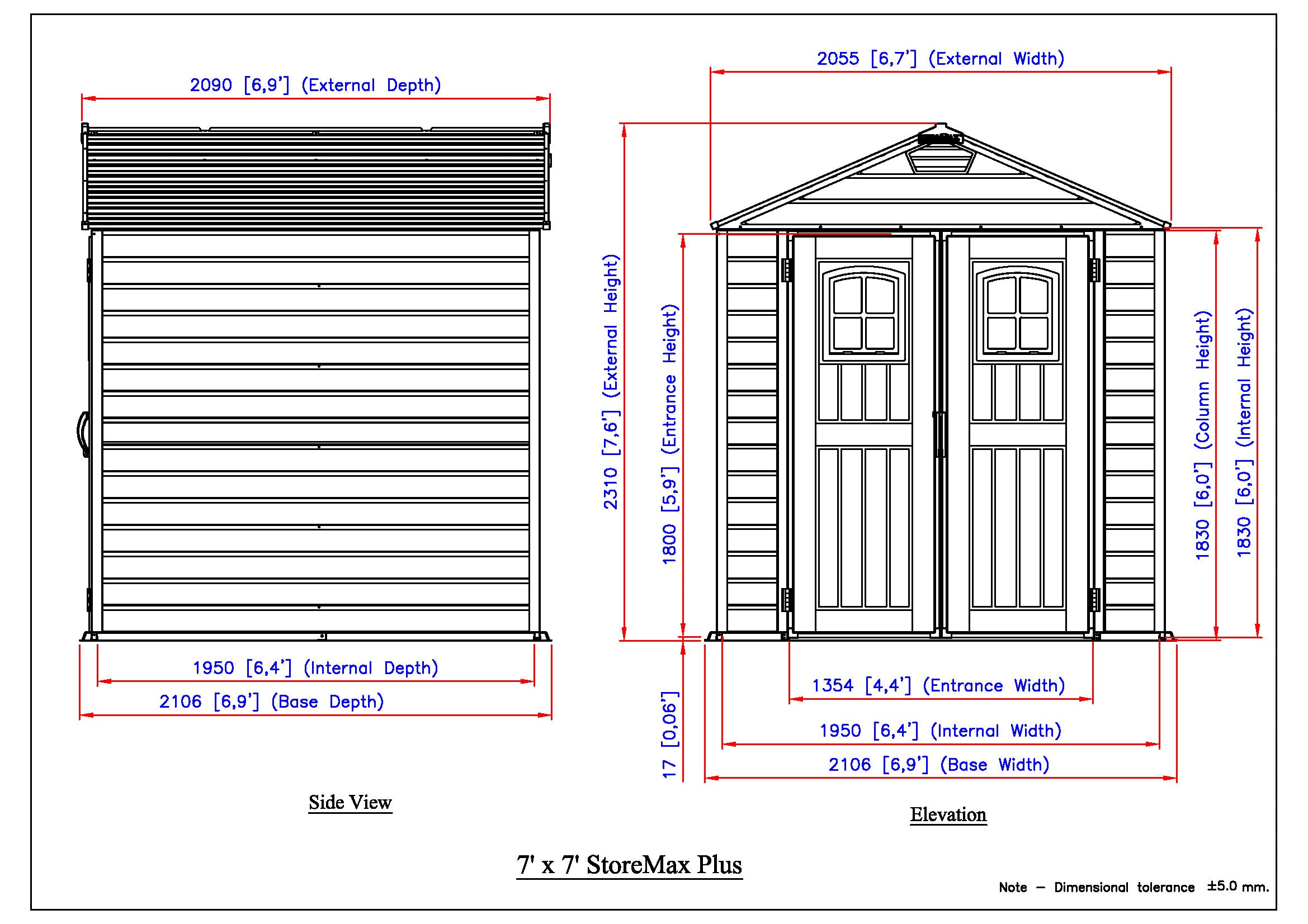 DuraMax 7ft x 7ft StoreMax Plus Vinyl Shed with Molded Floor (West Coast Purchase Only) - Backyard Livings