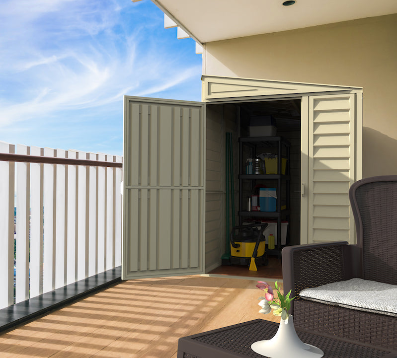 Duramax 4ft x 8ft Sidemate Vinyl Resin Outdoor Storage Shed With Foundation Kit